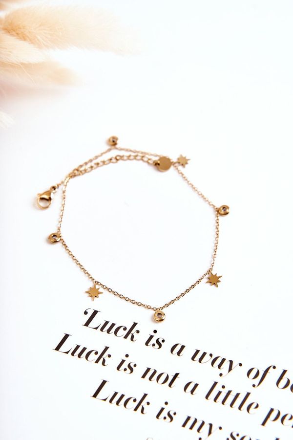 Glam Chic Glam Chic Leg Bracelet With Star And Cubic Zirconia Gold