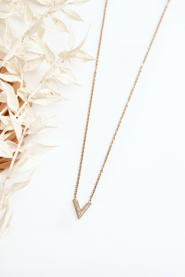 Glam Chic Glam Chic Women's Chain With The Letter V Gold