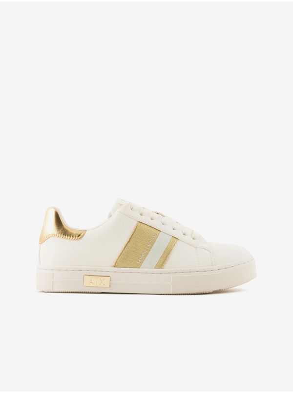 Armani Gold-cream women's Armani Exchange sneakers - Women's