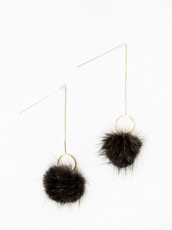 Yups Gold plated earrings black