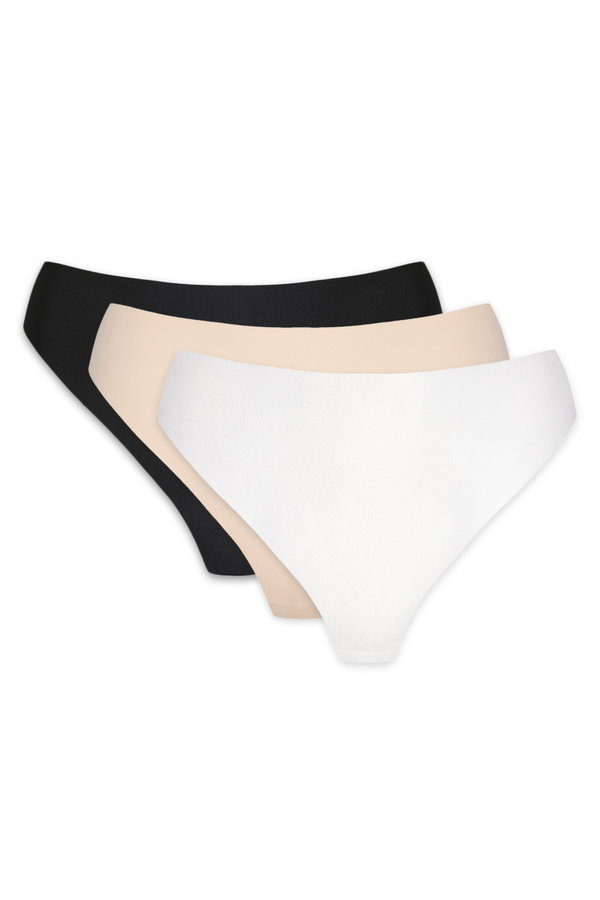 Gorteks Gorteks Blanca seamless thong with lace back triple pac