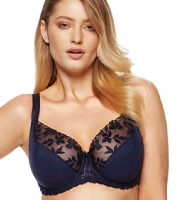 Gorteks Gorteks Mona embroidered half padded bra navy