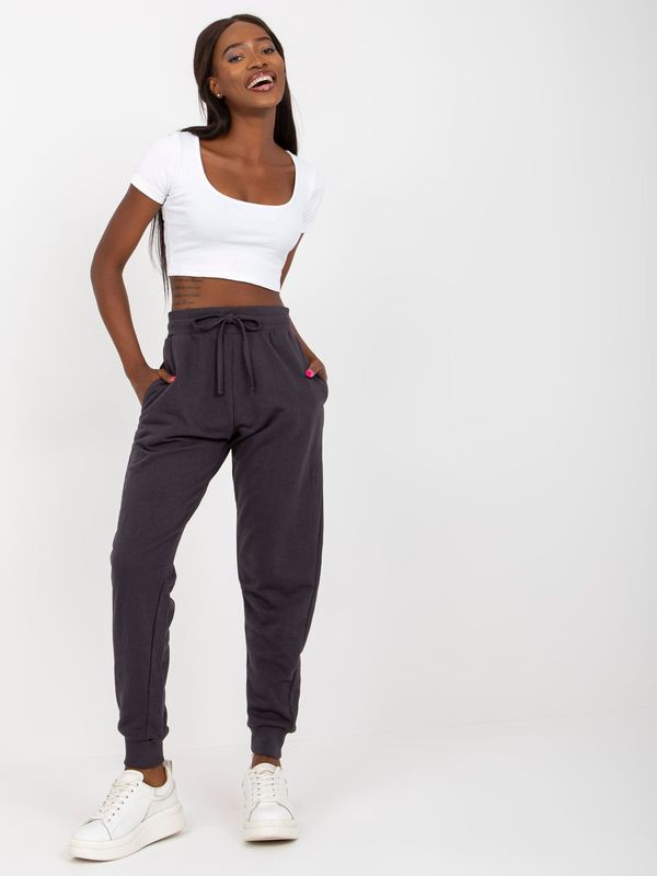 BASIC Feel Good Graphite classic basic tied sweatpants