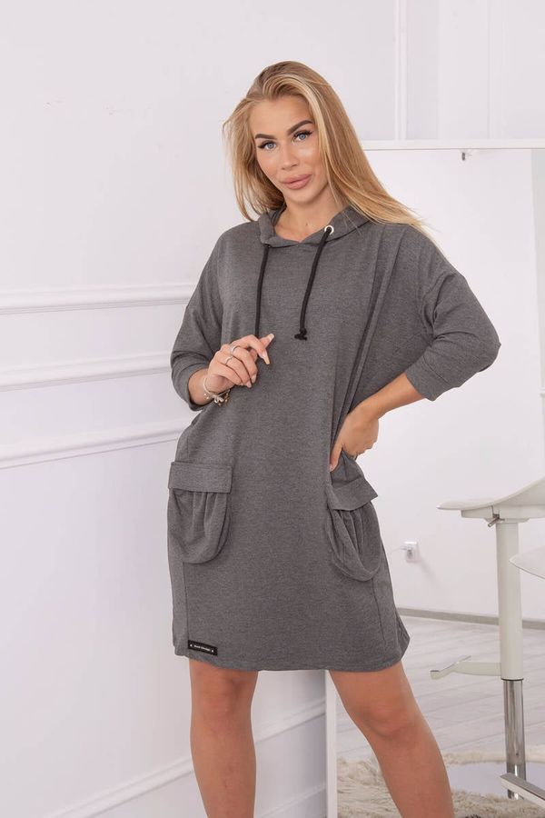 Kesi Graphite dress with hood