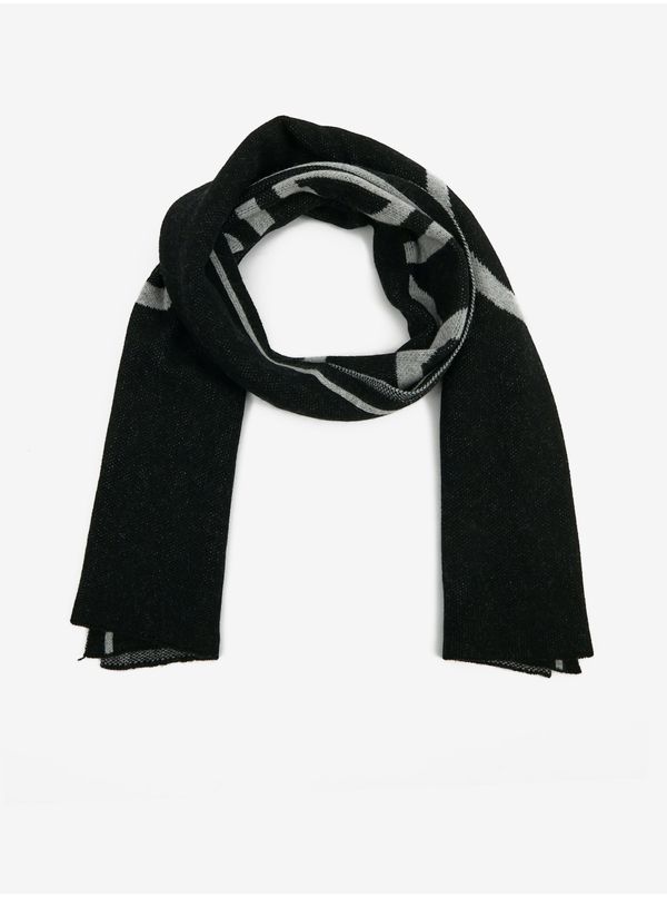 Calvin Klein Gray-black women's scarf with wool and cashmere Calvin Klein - Ladies