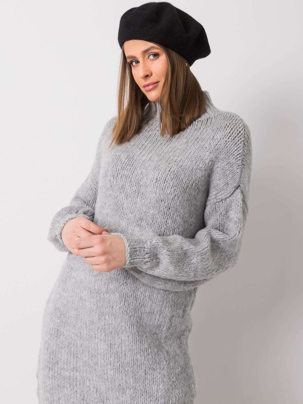 Fashionhunters Gray knitted dress