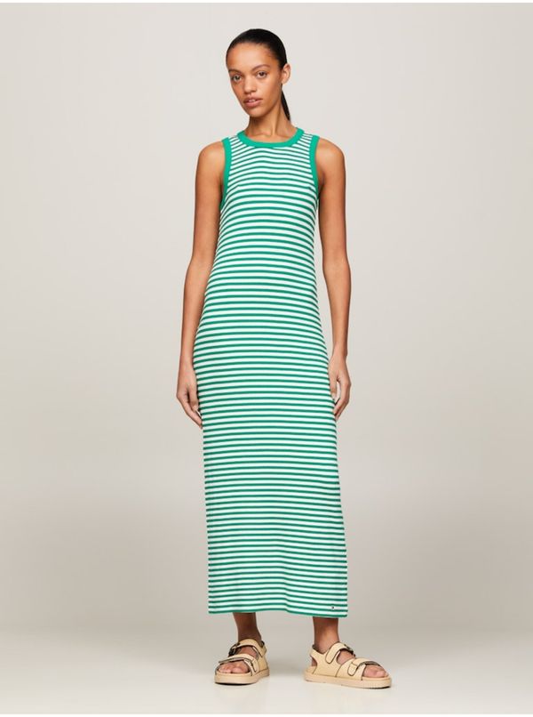 Tommy Hilfiger Green and white women's striped dress Tommy Hilfiger - Women's