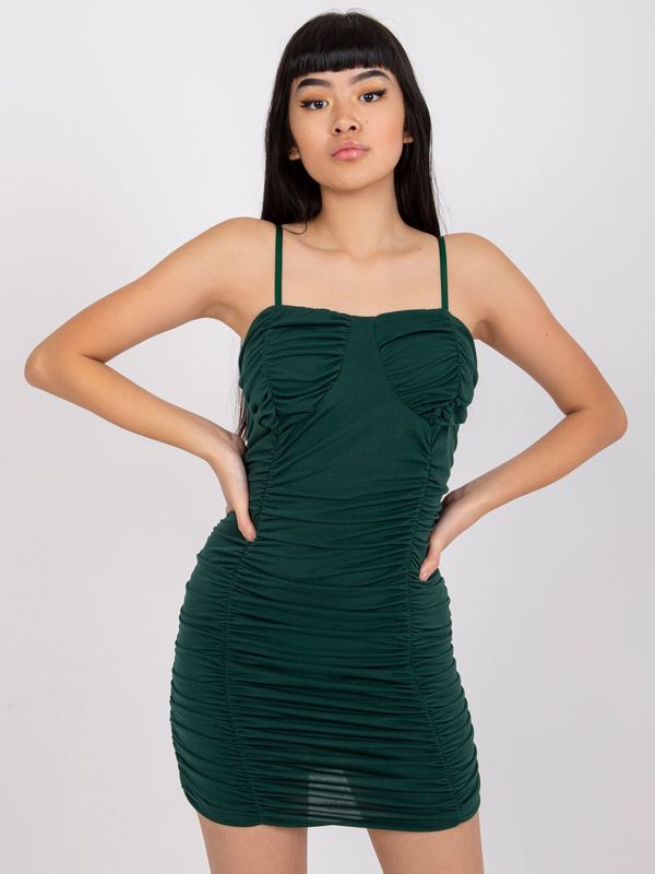 Fashionhunters Green minidress with ruffles by Enrico