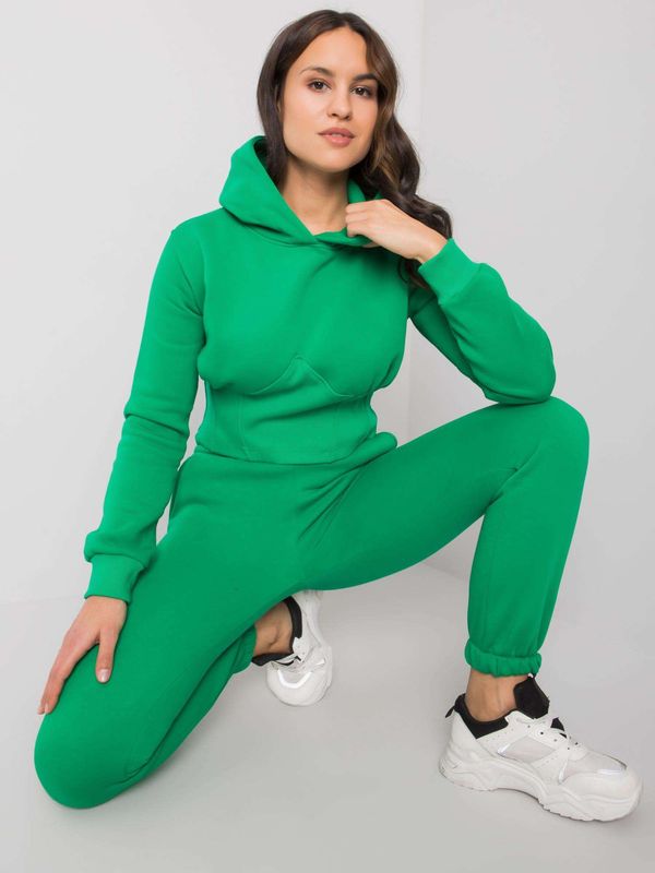 Fashionhunters Green sweatshirt with trousers Ambretta