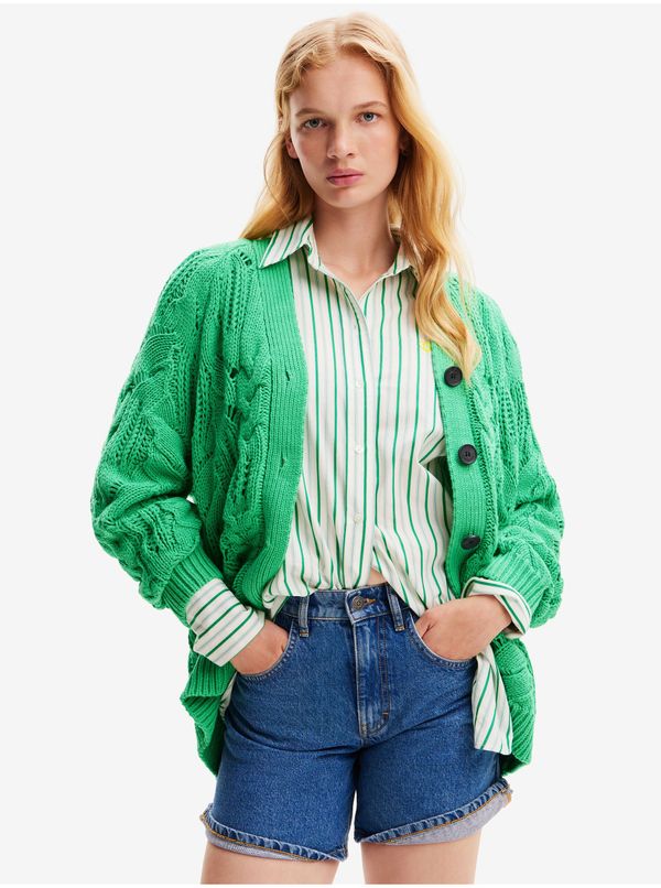 DESIGUAL Green women's cardigan Desigual Janis - Women