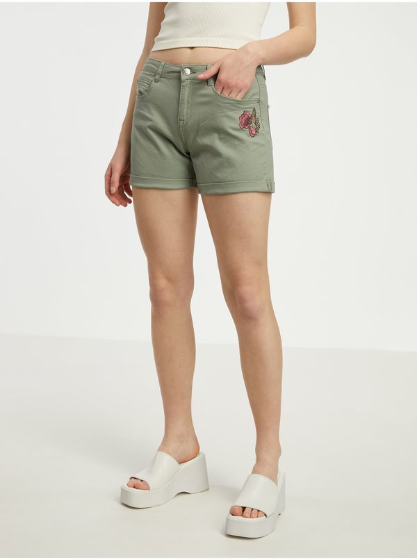 CAMAIEU Green women's denim shorts CAMAIEU - Women's