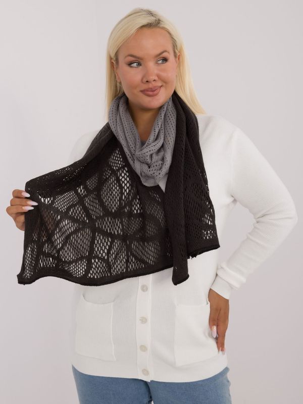 Fashionhunters Grey and graphite knitted women's scarf