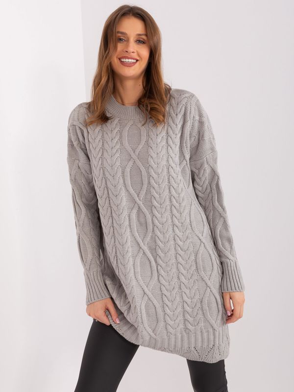 Fashionhunters Grey cable knit dress from RUE PARIS