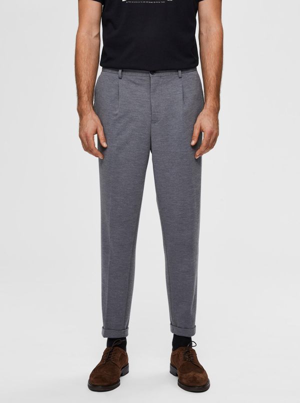 Selected Homme Grey cropped trousers Selected Homme-Jim - Men's