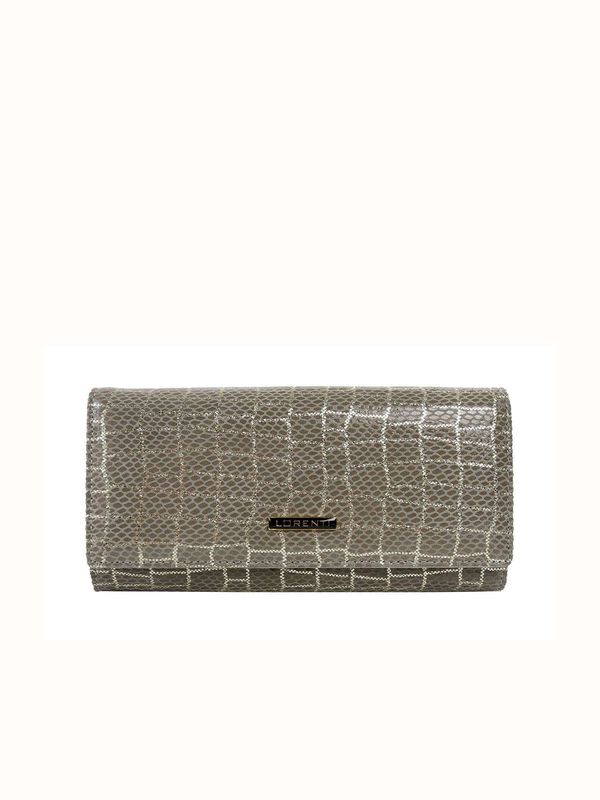 Fashionhunters Grey elongated leather wallet