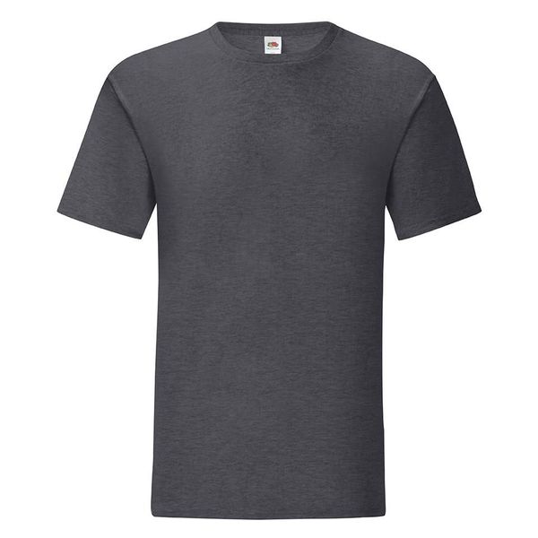 Fruit of the Loom Grey Iconic Combed Cotton T-shirt Fruit of the Loom