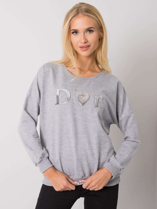 Fashionhunters Grey melange women's hoodie