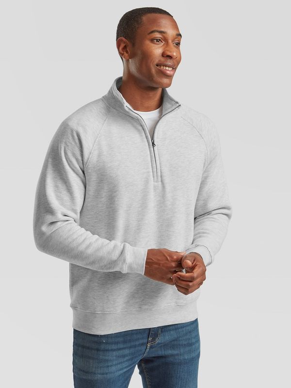 Fruit of the Loom Grey Men's Sweatshirt Zip Neck Sweat Fruit of the Loom