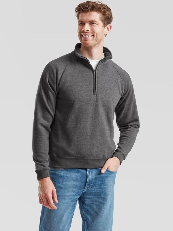 Fruit of the Loom Grey Men's Sweatshirt Zip Neck Sweat Fruit of the Loom