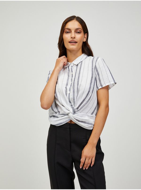 CAMAIEU Grey-white striped short sleeve shirt CAMAIEU - Women