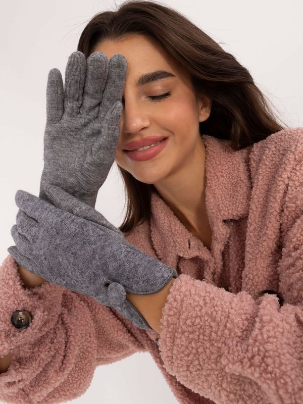 Fashionhunters Grey women's gloves