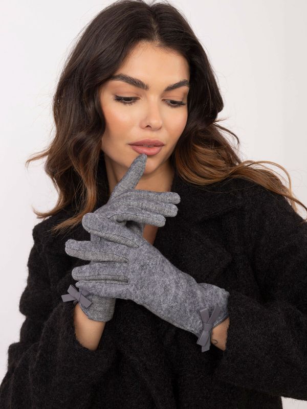 Fashionhunters Grey women's gloves