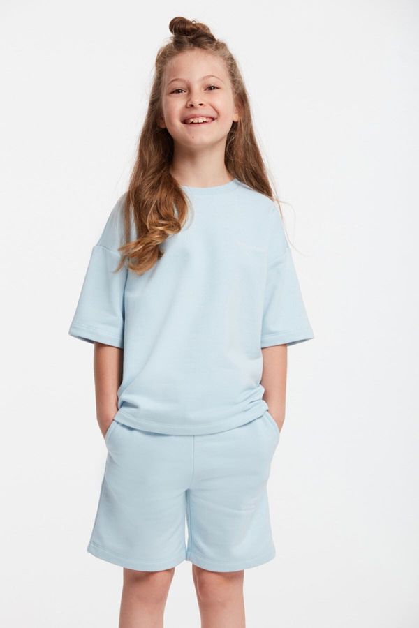 GRIMELANGE GRIMELANGE Bush Girl's Crew Neck Blue Tracksuit Set