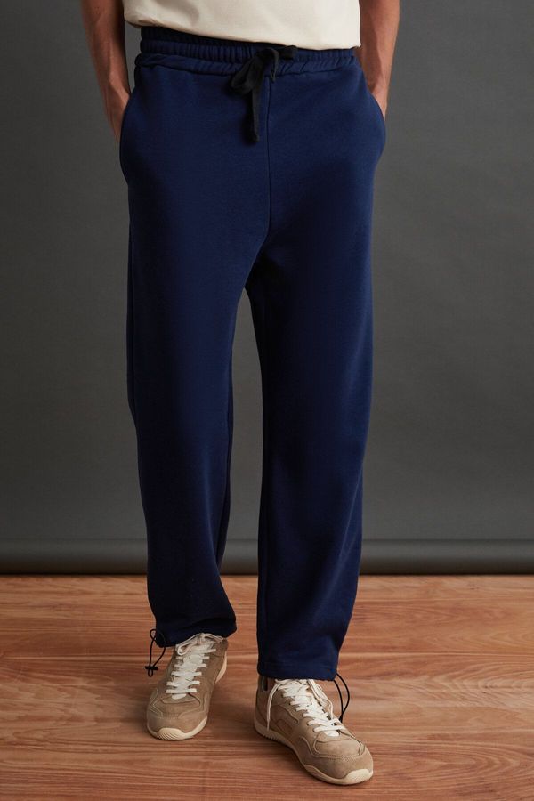 GRIMELANGE GRIMELANGE Internal Men's Soft, Comfortable, Elasticated, Leg Comfort, Navy Blue Sweatpant