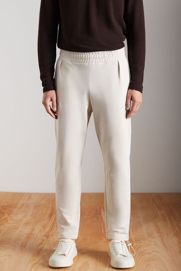 GRIMELANGE GRIMELANGE MILOVAN Men's 100% Cotton Beige Sweatpant