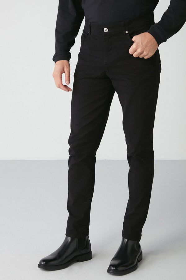 GRIMELANGE GRIMELANGE Raves Men's Chino Black Cotton Elastane Fabric Trousers