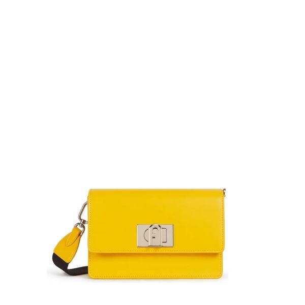 Furla Handbag - FURLA 1927 SOFT MINI CROSSBODY 20 - VITELLO ROMA+NASTRO LOGATO-PO yellow
