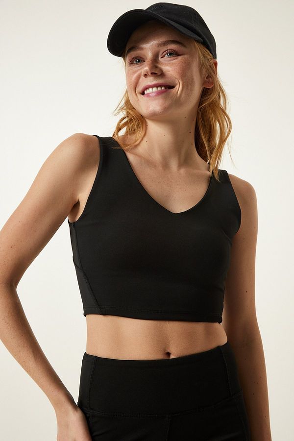 Happiness İstanbul Happiness İstanbul Black Strappy Shaper Sports Bra