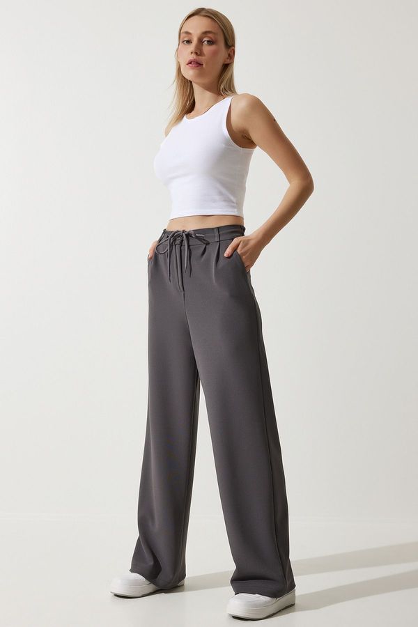 Happiness İstanbul Happiness İstanbul Women's Anthracite Wide Leg Sweatpants