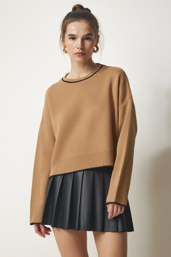 Happiness İstanbul Happiness İstanbul Women's Biscuit Basic Knitwear Sweater