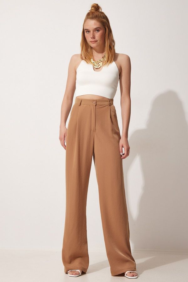 Happiness İstanbul Happiness İstanbul Women's Biscuit Flowy Ayrobin Palazzo Pants