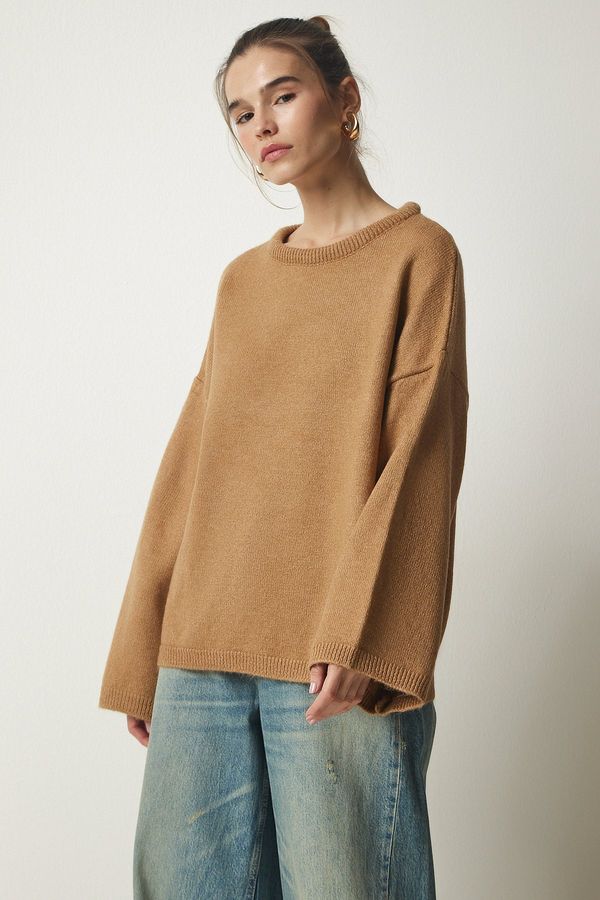 Happiness İstanbul Happiness İstanbul Women's Biscuit Oversize Basic Knitwear Sweater