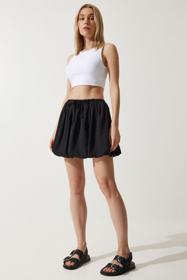 Happiness İstanbul Happiness İstanbul Women's Black Mini Skirt with Balloon Shorts