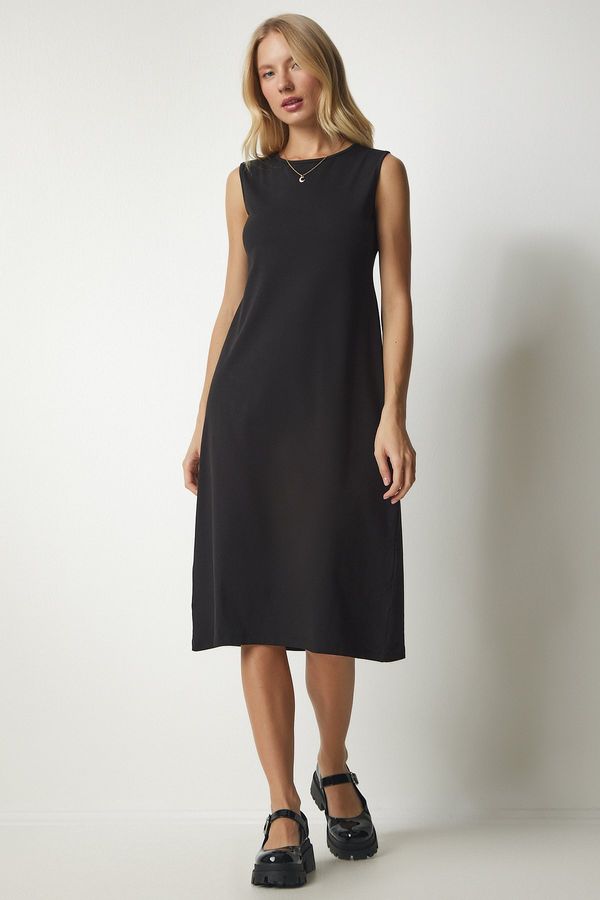 Happiness İstanbul Happiness İstanbul Women's Black Sleeveless Knitted Dress