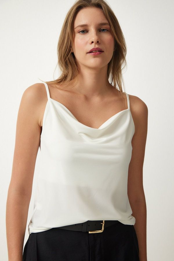 Happiness İstanbul Happiness İstanbul Women's Ecru Strapless Collar Sandy Knitted Blouse