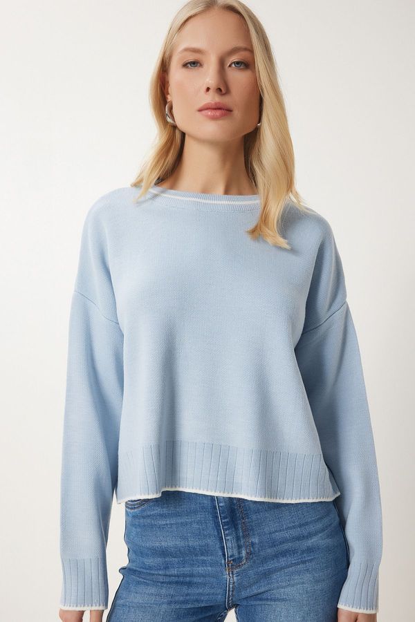 Happiness İstanbul Happiness İstanbul Women's Light Blue Basic Knitwear Sweater