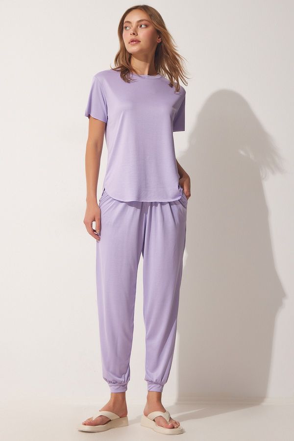 Happiness İstanbul Happiness İstanbul Women's Lilac Soft Textured Flowy Suit