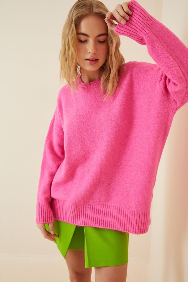 Happiness İstanbul Happiness İstanbul Women's Pink Oversize Knitwear Sweater