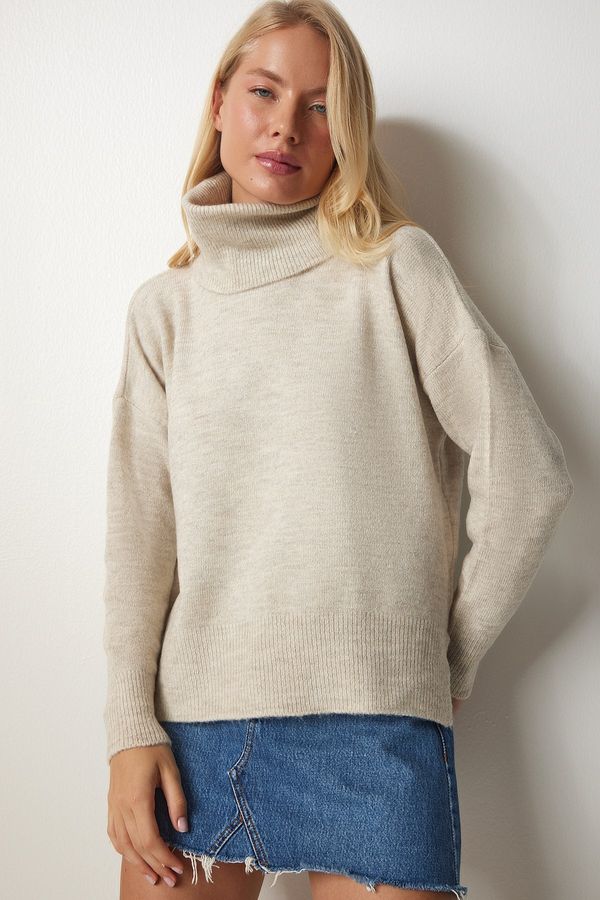 Happiness İstanbul Happiness İstanbul Women's Stone Turtleneck Knitwear Sweater