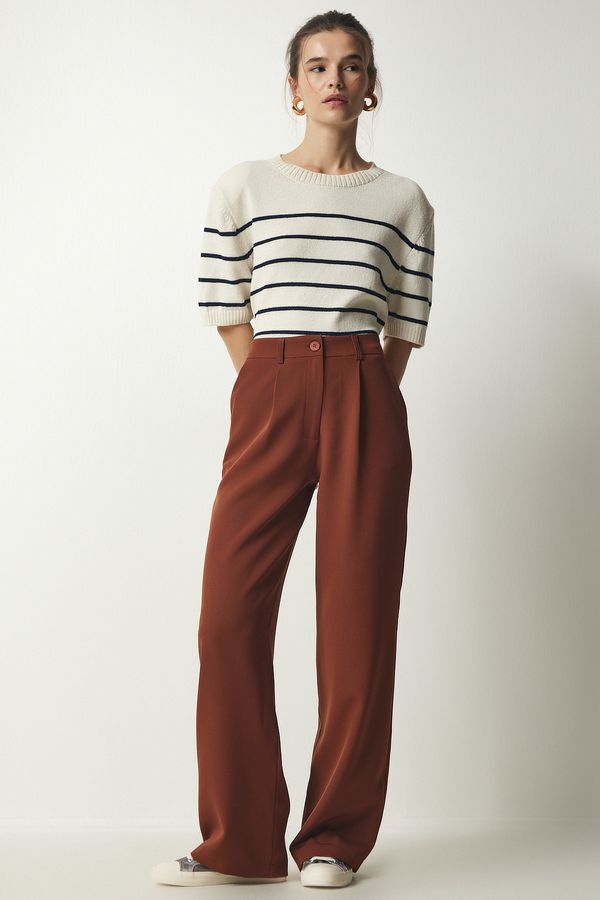 Happiness İstanbul Happiness İstanbul Women's Tile Pleated Woven Trousers