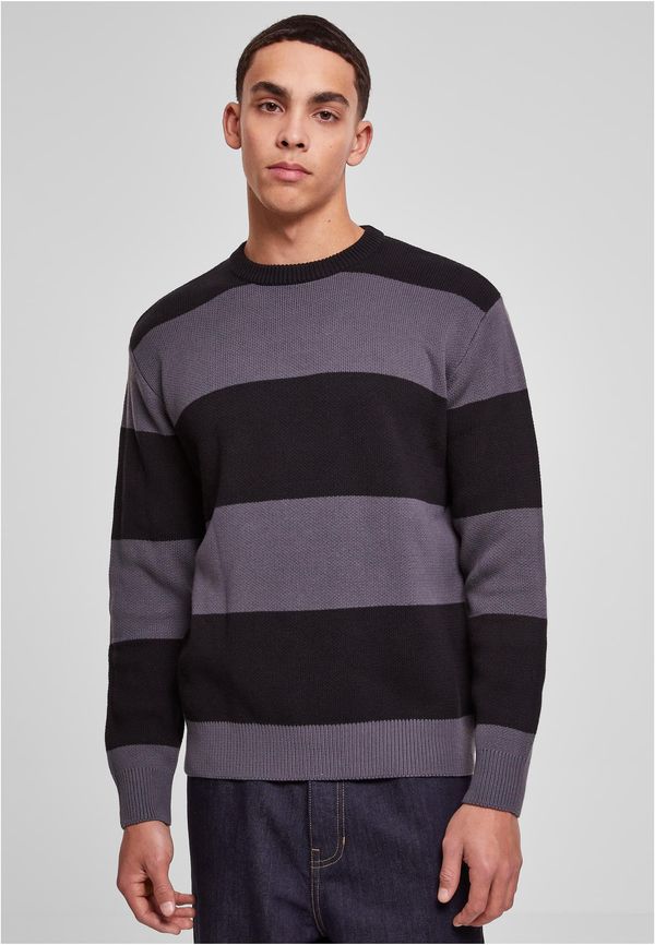 UC Men Heavy Oversized Striped Sweatshirt Black/Dark Shade