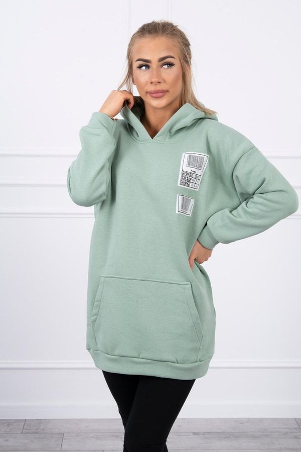 Kesi Hoodie with dark mint patches