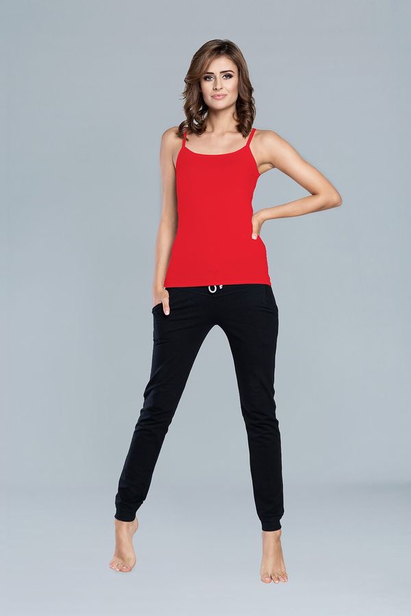 Italian Fashion Ibiza T-shirt with narrow straps - red