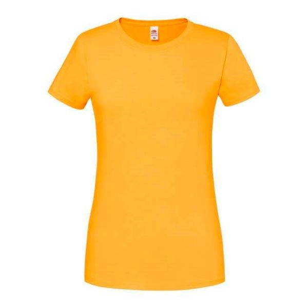 Fruit of the Loom Iconic 195 Ringspun Premium Premium Fruit of the Loom Women's Yellow T-shirt