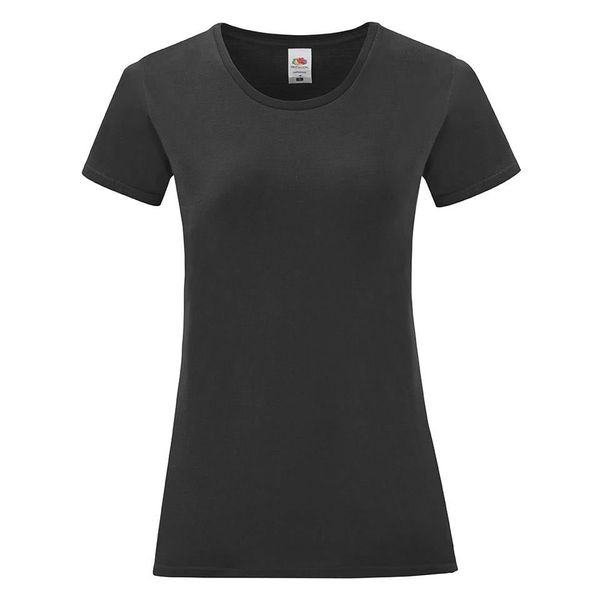Fruit of the Loom Iconic Black Women's T-shirt in combed cotton Fruit of the Loom