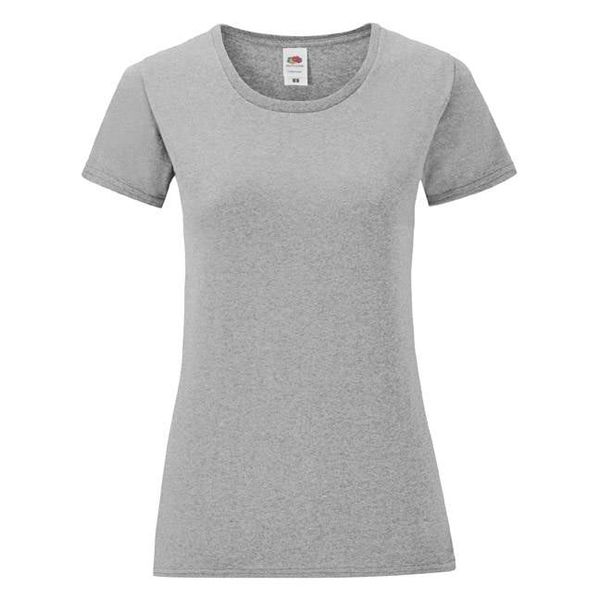 Fruit of the Loom Iconic Grey Women's T-shirt in combed cotton Fruit of the Loom